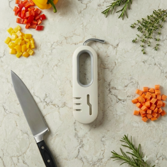 모던 가정용 칼 가위 갈이 숫돌 샤프너, 1개, 그레이