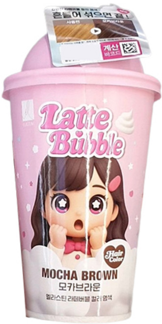 엘라스틴 라떼 버블 염색약, 1개, 모카브라운