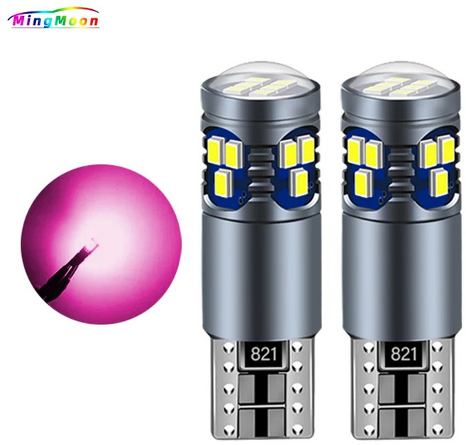 도요타 러쉬 2018 2019 2023용 T10 차량용 LED 전구 주차등 번호판등 실내등 2개, 분홍색, 18SMD