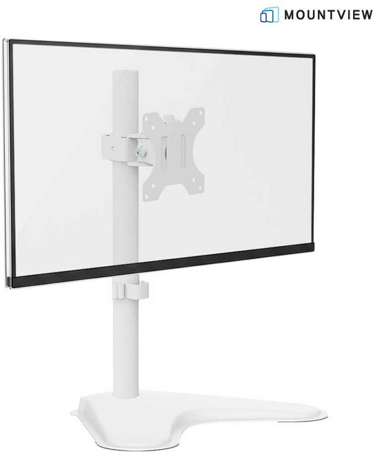 마운트뷰 싱글 상하수직 모니터암 거치대 MV12-T01 스탠드형 27인치 32인치, 화이트 [BOM2105], 1개