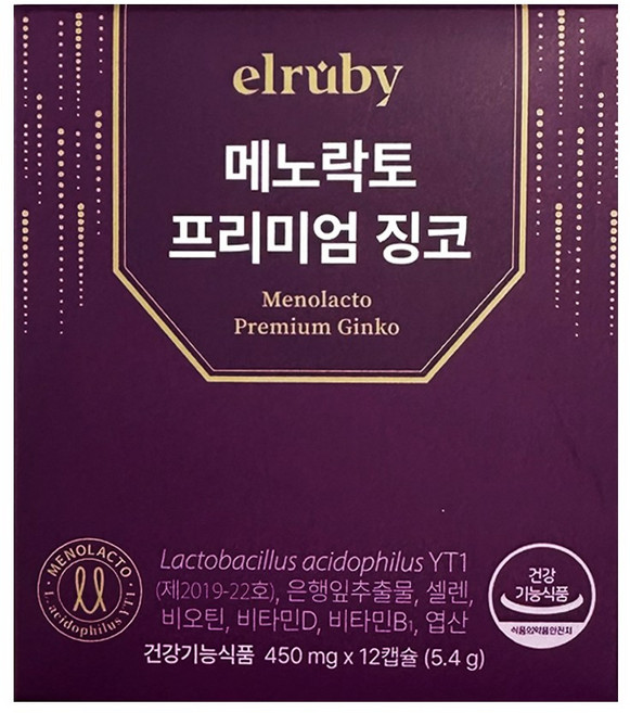[박미선유산균]갱년기유산균 YT1 메노락토 프리미엄 징코 3개월, 12정, 12개