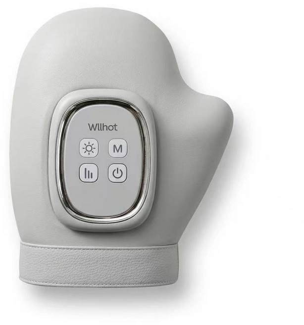 Wllhot 무선 온열 공기압 열찜질 손 마사지기 5단 강도조절 Type-C 충전식 손가락 손목 손바닥 마사지기, 아이보리, FC-006