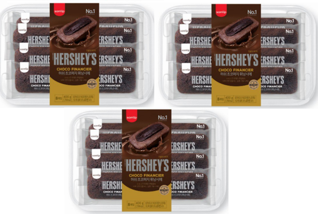 삼립 허쉬 초코퍼지 휘낭시에 8입, 400g, 3개