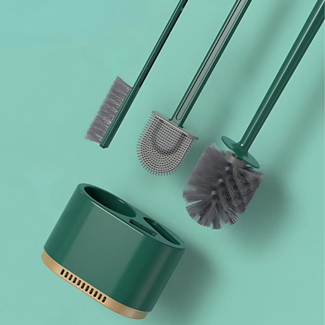 밸류플로우 화장실 욕실 변기솔 세트, 1세트, 그린