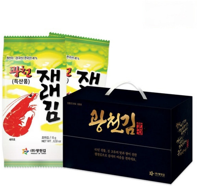 [광천김] 새우 재래 식탁김 15gx30봉 한박스, 15g, 30개
