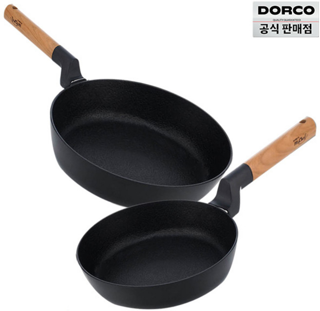 도루코 퓨어 우드 2종 프라이팬세트(20+28)인덕션겸용, 단품, 1개