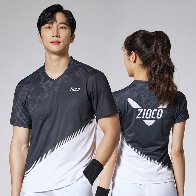 지오코 AHT-21018 TD 트리플 블랙 남성(공용) 반팔 티셔츠 배드민턴의류 탁구복
