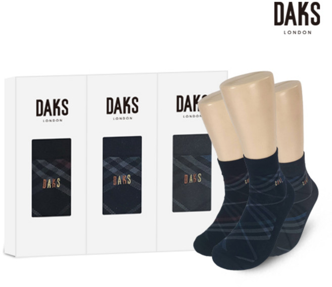 닥스양말 닥스신사 면스판 단목 사각사선3족세트(24809-1)