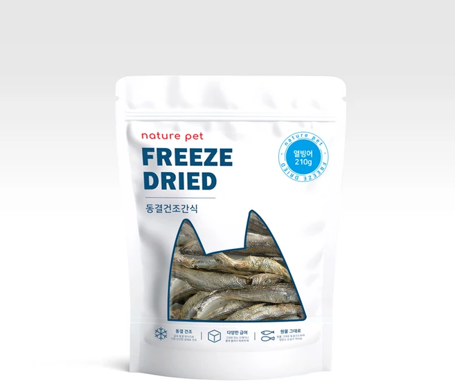 네이처펫 반려동물 동결건조간식, 열빙어맛, 210g, 1개 - 쿠팡