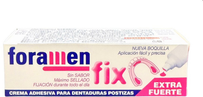 Foramen 假牙黏著劑 Extra Fuerte, 1個, 西班牙假牙黏著劑45g, 45g