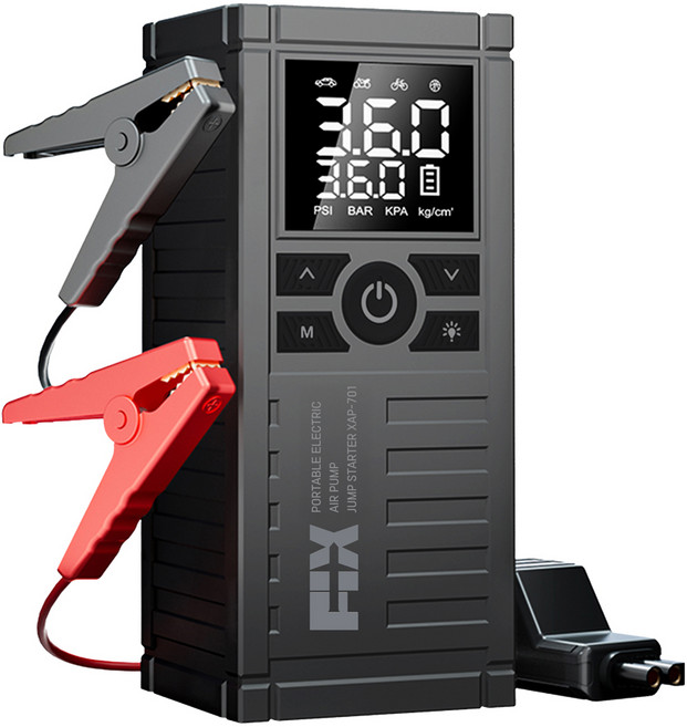 픽스 무선 전동 에어펌프 점프스타터 XAP-701 자동차배터리 방전 교체 자동차 타이어 공기압 주입기 무선 휴대용 에어펌프, 12000mAh, 1개