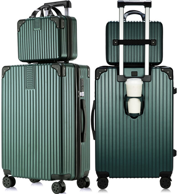 3년AS 다용도 기내용 캐리어 20인치 24인치 28인치 USB 충전포트 360도 회전바퀴 경량 여행용가방 2종 세트
