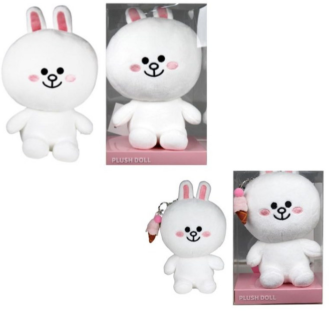 라인프렌즈 베이직 코니 싯팅 인형 가방고리 22cm 13cm