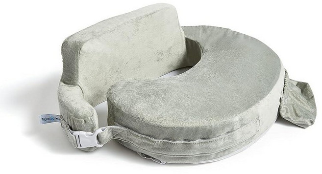 My Brest Friend 슈퍼 디럭스 수유 베개 - 엄마와 아기를 위한 최고의 지지력을 향상된 편안함과 인체 공학적 모유 조절 가능하고 편리한 측면 포켓이 있는 플래티넘, 1개