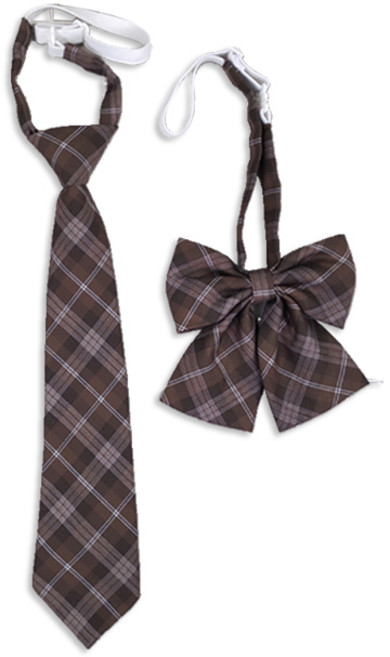 여성 리본체크 보타이 남성 수동넥타이 JK 제복 코디 혼방 자동넥타이+리본 세트 necktie