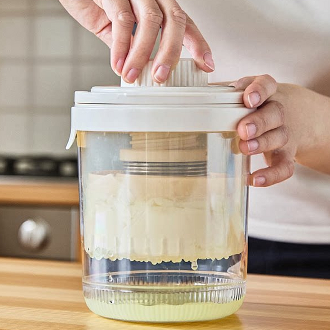 하루꿈 빠른 분리 대용량 유청분리기 다용도 그릭 요거트메이커 농도 조절 가능, 1개, 아이보리