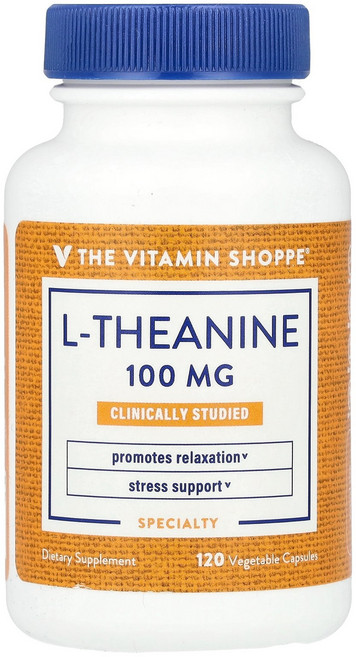The Vitamin Shoppe l-테아닌 100mg 베지 캡슐 120정 Shoppe (더 비타민 샵), 100 mg, 1개
