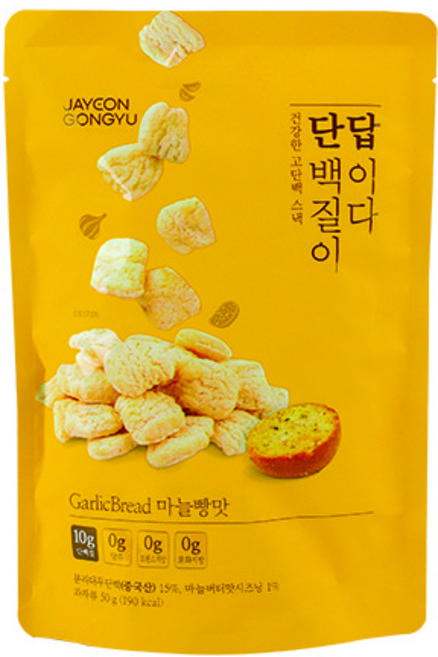 자연공유 단백질이 답이다 단답 단백질 과자 칩 마늘빵 맛 50g, 1개