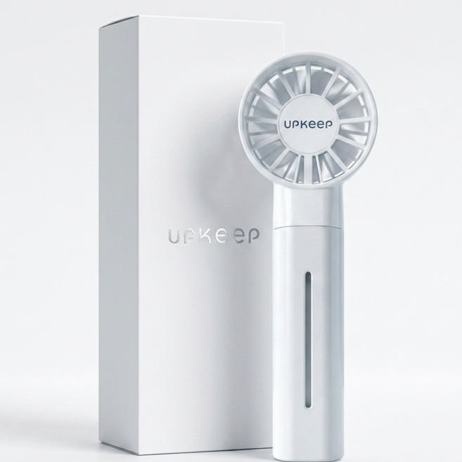 업킵 미스트 초경량 휴대용 5단 핸디선풍기, 화이트, upkeep0037