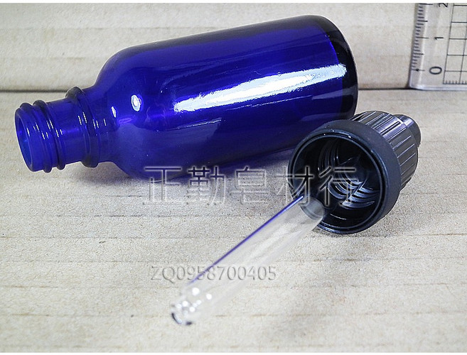 玻璃精油滴瓶 安瓶 黑頭藍身 30cc 2100440, 1個