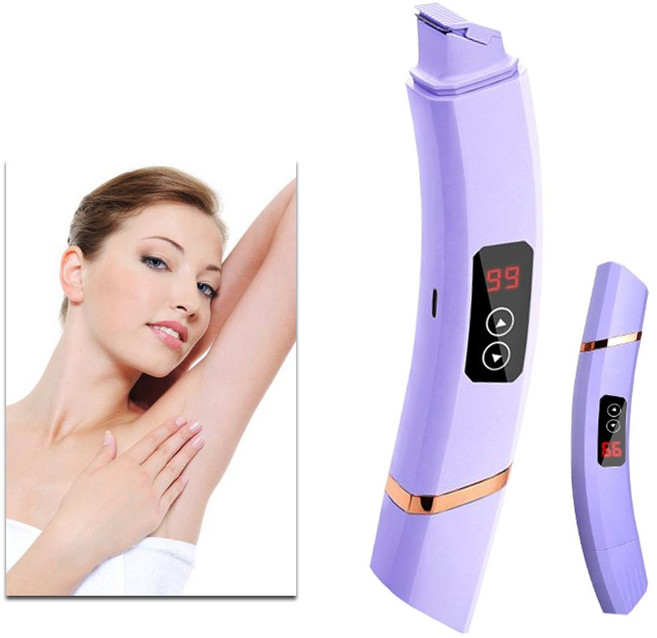 여성제모기 얼굴 트리머 가정용 USB충전 2in1 비키니라인 y존 모근제거기 셀프케어, 보라색
