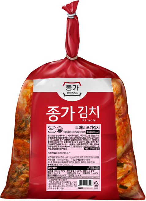 종가집 토마토 포기김치 1KG 6개 [냉장포장] /무료배송