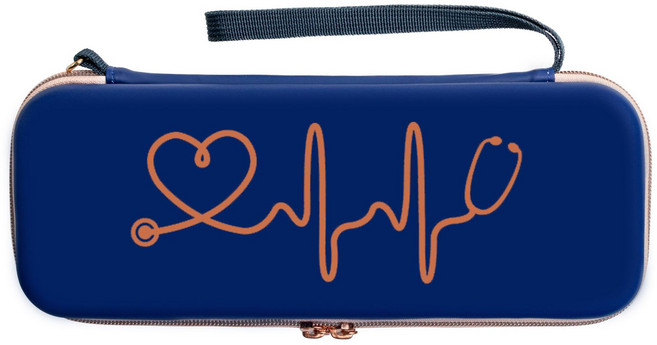 책상 정리함 데스크 서랍 3M Littmann Classic III 품질 청진기케이스 보관함 하드 EVA 휴대용 쉘 메쉬 포, 04 블루