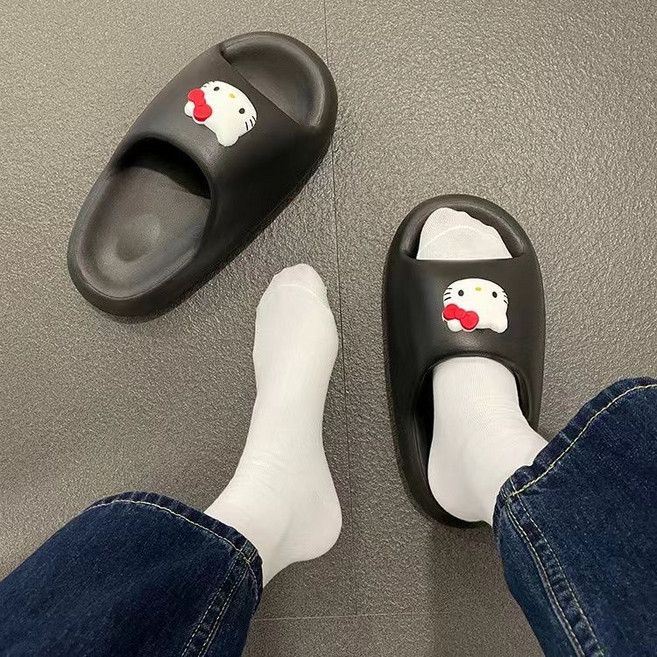 Hello Kitty 涼拖鞋 夏季防滑軟底居家拖鞋, 黑色, 40 - 41