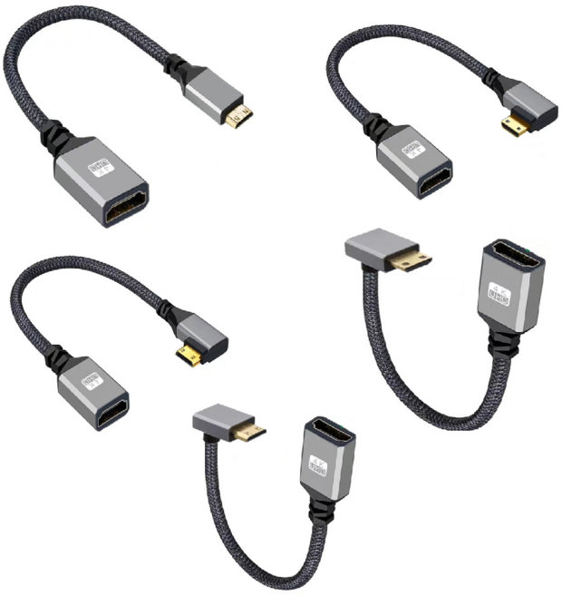 HDMI to Micro / Mini HDMI 양방향 연장 젠더 4K 노트북 포터블 모니터, RL028/MiNi 우측, 1개