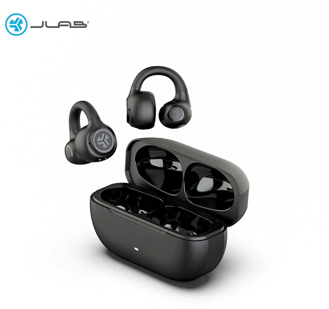 【JLab】FLEX 耳夾式藍牙耳機 開放式 藍牙5.4 低延遲 IPX4, 消光黑