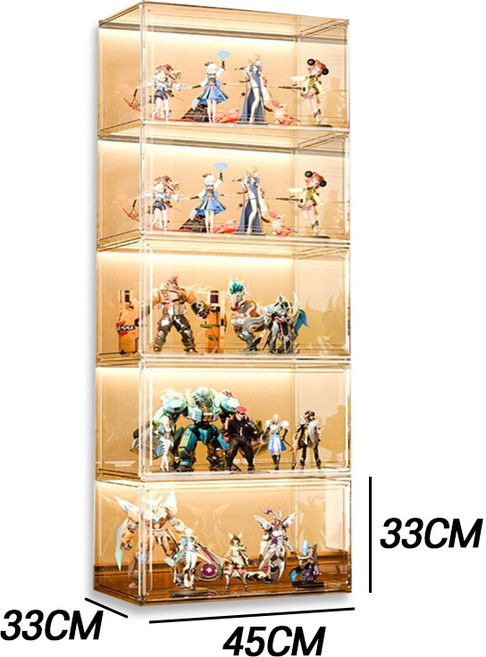 HNEED 피규어 장식장 cm 대형 진열장 LED 조명, 1개, 대형 투명