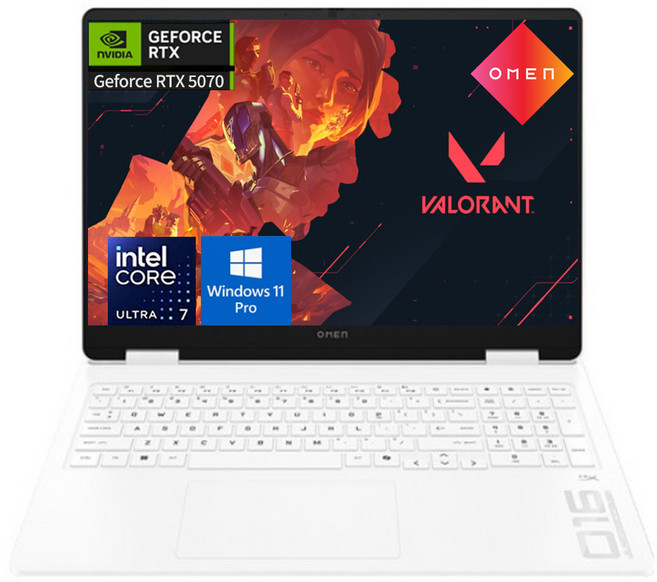 HP 2026 오멘 16-am0338TX 코어Ultra7 지포스 RTX 5070 윈도우 포함 가성비 고사양 고성능 전문가용 대학생용 게이밍 노트북, WIN11 Pro, 64GB, 2TB, Ceramic White