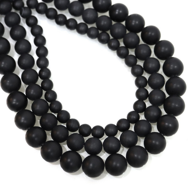 선우몰 오닉스 무광 원석재료 흑요석 DIY팔찌만들기 비즈공예 악세사리부자재 블랙패션팔찌, 6mm, 1개, 검정