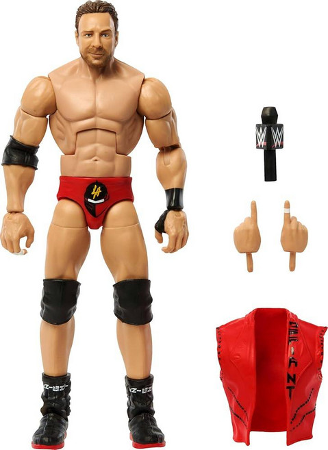 정품++ 마텔 Mattel WWE 엘리트 컬렉션 탑 피크 액션 피규어 및 액세서리 세트 LA 나이트 15.2cm(6인치) 수집용 교체 가능한 손 링 기어 25개의 관절 포인, 정품++ 마텔 Mattel WWE 엘리트 컬렉션 탑 피