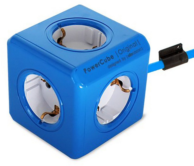 파워큐브 익스텐디드 컬러 멀티탭 5구, 1.5m, 블루, 1개