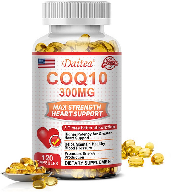 코엔자임 Q10 보충제 - 심장과 뇌 건강 지원 에너지 수준 향상 항산화 지원, 1개, 60회분