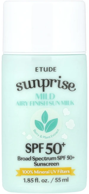 ETUDE Sunprise 마일드 에어리 피니시 선 밀크 SPF 50+ 55ml(1.85fl oz) ETUDE (에뛰드), 에뛰드 Etude Sunprise 마일드 에어리 피니시, 1개 - 쿠팡