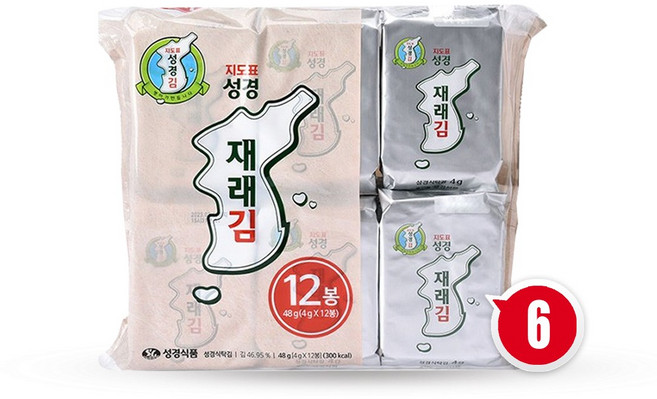 지도표성경 재래김 식탁김 4 g 12개입, 6개