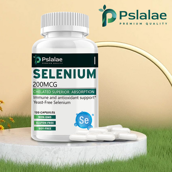 Pslalae 硒 200MCG 螯合吸收 免疫與抗氧化支持 酵母硒膠囊, 120 CAPSULES