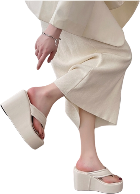 10cm 웨지 통굽 쪼리