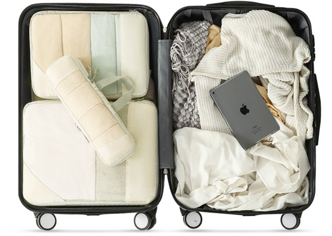 홈앤힐링 캐리어 정리 파우치 세트 압축형 신발포함 5종