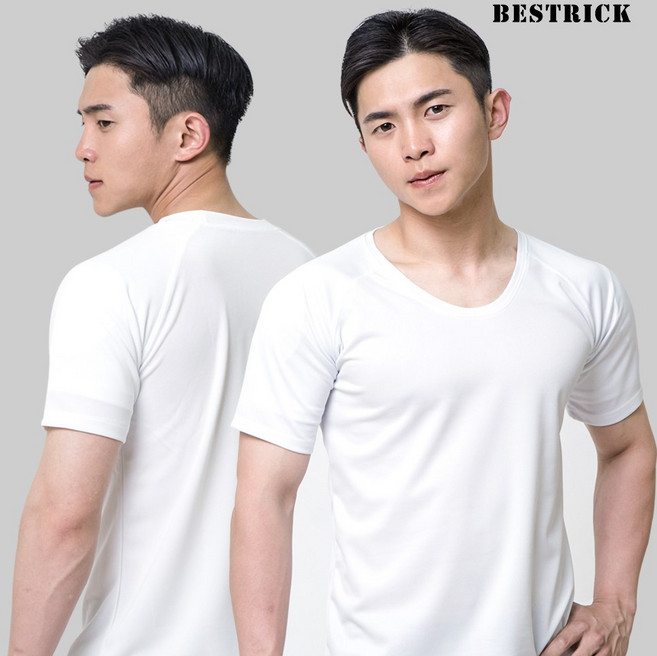 베스트릭 남자 어깨뽕 반팔티 U넥 어깨패드 남자 보정속옷