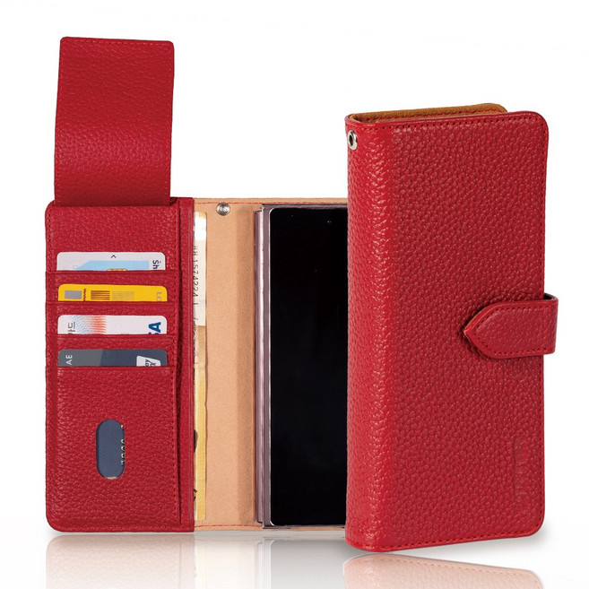 루스톤 갤럭시 Z폴드 천연소가죽 밀라노 토고 지갑형 다이어리 핸드폰케이스