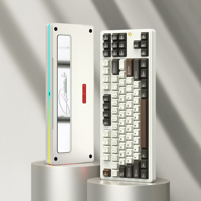 [국내정품] PMO Aurora80 기계식 키보드 오로라80 풀 알루미늄 키보드, 화이트/Glass/PC/HMX 청죽축, AURORA80 Standard (하옵)