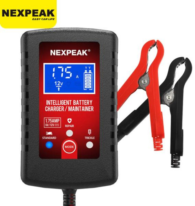 NEXPEAK 6V 12V 1.75A 자동 스마트 오토바이 배터리 충전기 Maintainer 자동차/RV ATV 작은 배 트리클, 02 EU PLUG, 01 CHINA, 1개