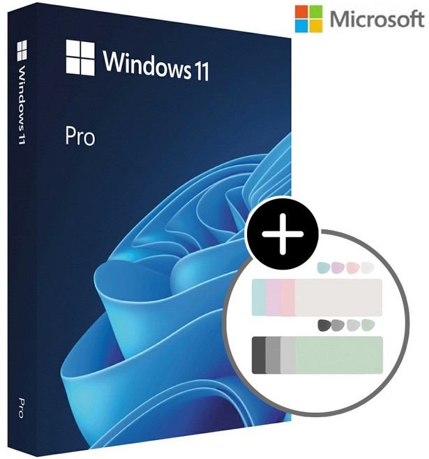 마이크로소프트 Microsoft MS 윈도우 Windows 11 Pro 처음사용자용 패키지 FPP 한글 설치USB / 장패드 + 티코스터 증정, 윈도우 11 프로 FPP / 장패드 + 티코스터 증정, 카밍그린