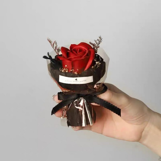 【芽米栗】迷你玫瑰花束 乾燥花 永生花 玫瑰 仿真花 生日禮物 婚禮小物, 口袋裡的浪漫-紅玫瑰