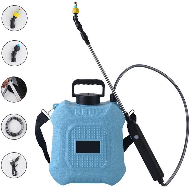 프리라이프 - 휴대용 충전식 전동분무기 물뿌리기 소독분무기 8L, 파란색 8L, 1세트