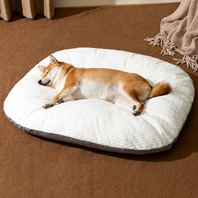 퍼플펫 고양이 강아지 코지 폭신 방석, 화이트, 1개