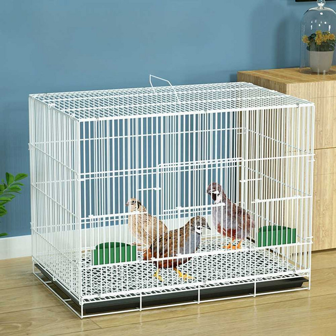 가정용 병아리집 철제 닭 사육장 케이지 메추리 새장, 화이트 60x40x46-1cm(쿠션 슬롯), 1개